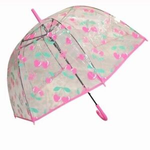 Juicy Couture Transparent Pink Cherry Heart Logo Dome Umbrella